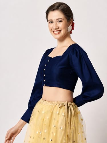 Image of studio rasa Chroma Button Down Shirt Style Crop Top for Women Girls Casual Party