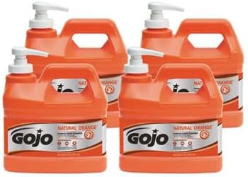 GOJO 0958-04 1/2 Gallon Natural Orange w Pumice Hand Cleaner - Quantity 3