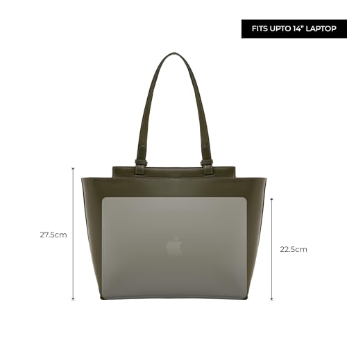 Image of Miraggio Jennifer 14 Inch Laptop Tote Bag With Envelope Charm | Office Tote Bag For Women | Big Totes For Work & Travel With Functional Pockets