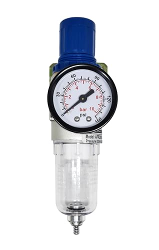 Filtro Regulador De Pressão Ar Comprimido Para Compressor Com Manômetro 1/4 Bsp