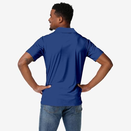 FOCO NFL Men's Officially Licensed Football Team Color Primary Logo Performance Short Sleeve Polyester Polo Shirt3