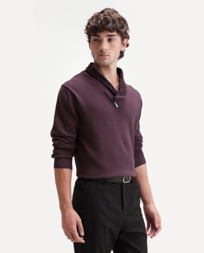 Image of Men's Denver-A26 Regular Fit Paisley Cotton Quarter Zip Sweater