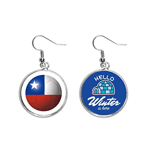 Pendientes de fútbol de Chile de la copa mundial el regalo de joyería de invierno ideal