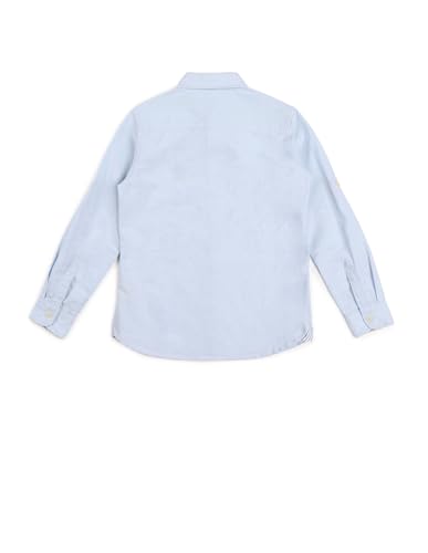 Image of U.S. Polo ASSN. Solid Cotton Shirt for Boys - Spread Collar, Long Sleeves, Regular Fit Shirt for Kids