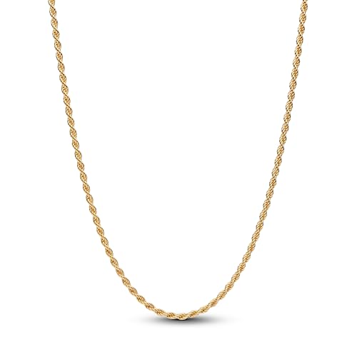 PANDORA Moments Kordelketten-Halskette mit 14k vergoldeter Metalllegierung Kompatibel Moments Charms Größe 45cm 364687C00-45
