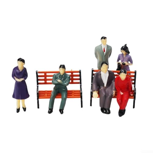 Ableholy HO Échelle Model People Figurines peintes assises et debout pour trains Diorama Figurines miniatures ferroviaires Accessoires – vue 5
