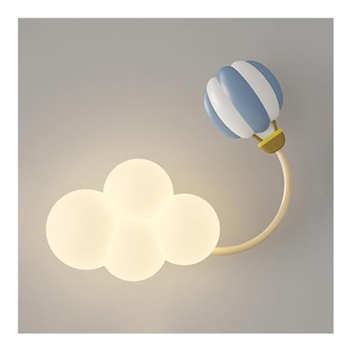 調光可能なLED壁取り付け用燭台屋内アクリルウォールライト、クリエイティブな3D雲、ベッドサイドウォールランプ、3色変更可能、18W壁照明子供寝室廊下(A)