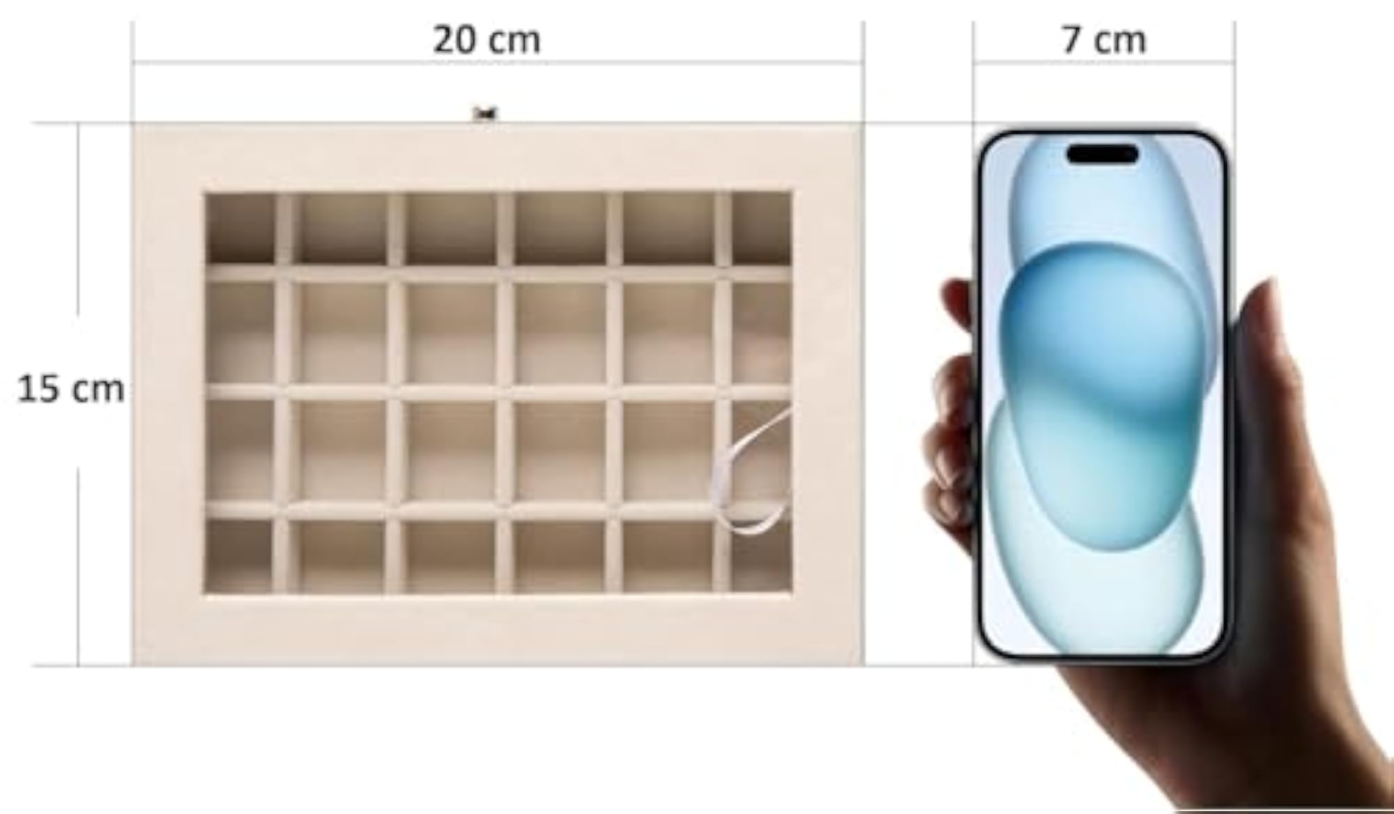 Velvet Jewelry Tray, 24 Grid Organizer with Clear Lid