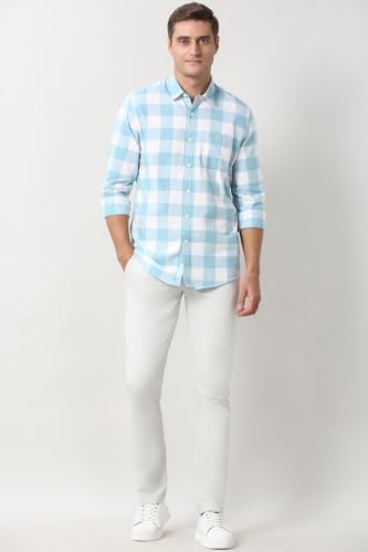Image of Peter England Men's Checkered Shirt | 100% Cotton