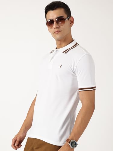 Image of Thomas Scott Men's | Solid | Half Sleeve | Regular Fit | 100% Cotton | Polo Collar | Button Closer | Casual Tshirt