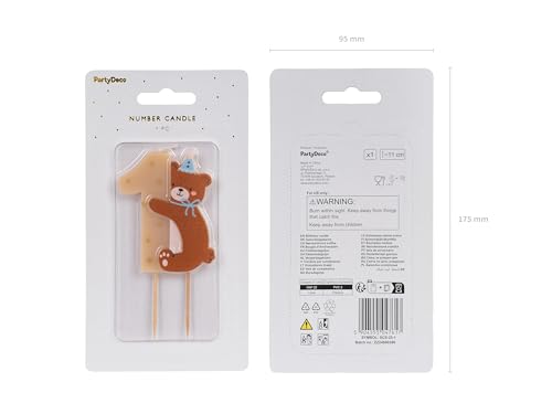 Geburtstagskerze Zahl 1 Bär | 7cm