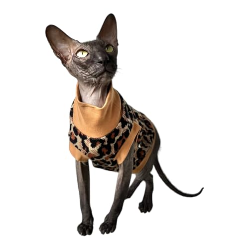 Kotomoda Cat's Cozy Comfort for Hairless Beauties: Winter Turtleneck Panther tobacco for Sphynx and Naked Cats (Medium) - Image 3