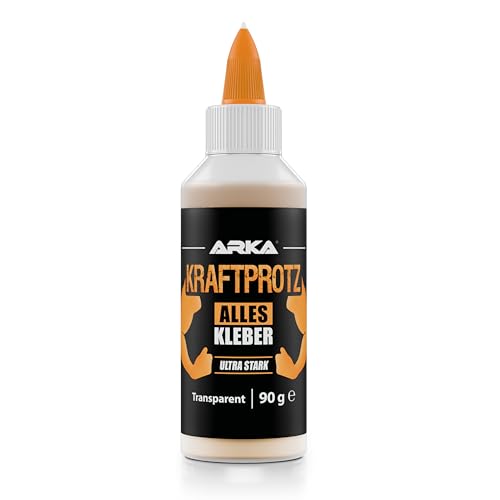 Alleskleber 100 ml – extra starker & schnell trocknender Superkleber – transparent & flexibel – für Holz, Metall, Kunststoff, Textil & Papier – KRAFTPROTZ Universalkleber für Haushalt & DIY