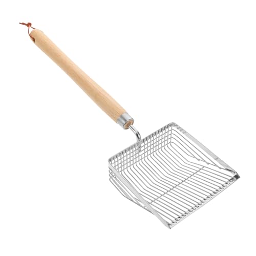 Toyvian Beach Mesh Shovel with Wooden Handle Lightweight Stainless Steel Sand Sifter Tool for Collecting Shells and Enhancing Outdoor Exploration Beach