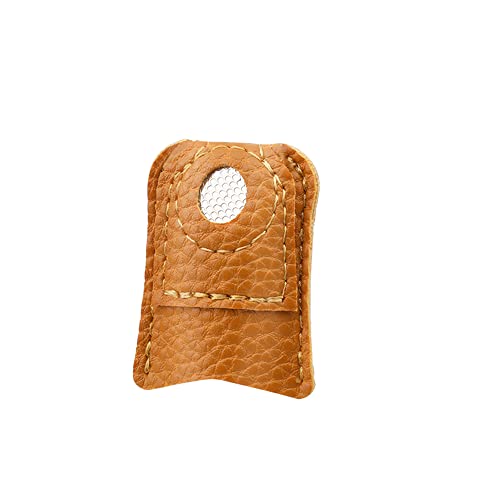 Leather Thimble Hand Sewing Thimble Finger Protector Coin Thimble Finger Pads for Knitting Sewing Quilting Pin Needles Craft Accessories DIY Sewing Tools - Small(1pcs)