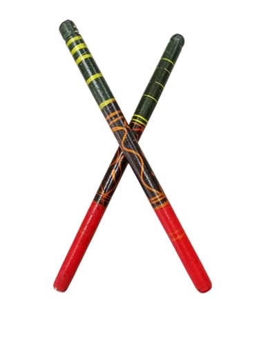 Image of BookMyCostume Wooden Coffee Sankheda Kolattam Sticks for Ras & Garba Dance | Traditional Handcrafted Dandiya Sticks for Garba nights | Fancy Dress Accessory for Kids & Adults | (1 Pair - 2 Sticks)