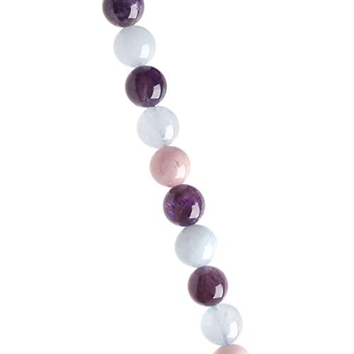 Image of Natural Stone Beads Morgan Stone 8mm Polished Round Smooth Gemstone Beads for Jewelry Making 15 Inch(Morgan Stone,8mm)