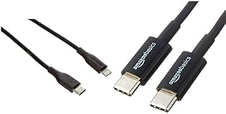 Amazon Basics Câble USB-C vers Lightning, chargeur certifié MFi pour iPhone 11 Pro/11 Pro Max - Black, 0.90 m & USB Type-C to USB Type-C 2.0 Cable - 0.9 m - Black