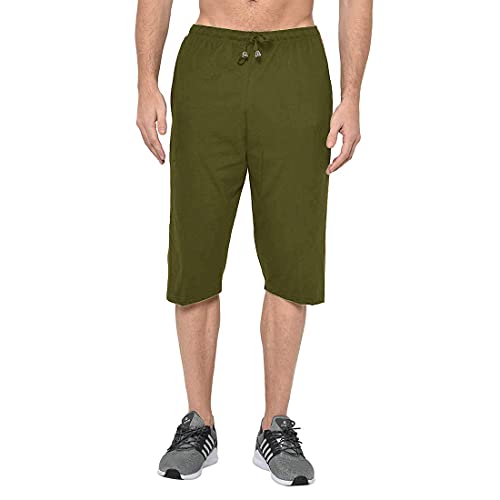Image of Men's Regular Fit Cotton Three by Fourth, 3 /4th, Man Capri, Capris, Three Quarter, Capri for Men, Printed, Sports Running, Three Quarte, Casual Lounge Short, Nightwear Sleep Shorts, Pack of 2