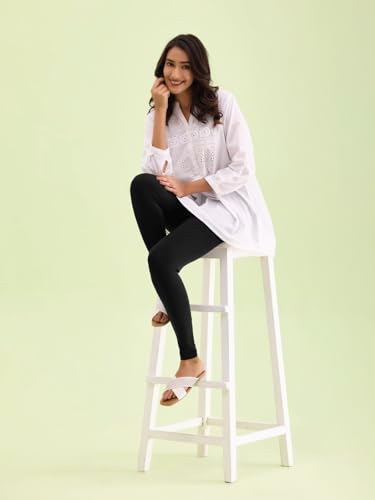 Image of GO COLORS Women Slim Cotton Leggings