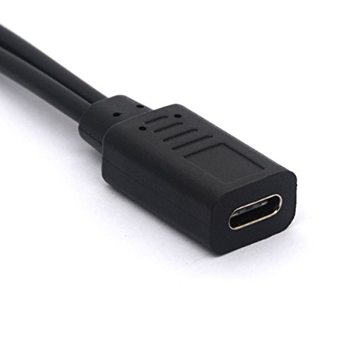 USB 2.0 Type C Female to Dual Micro USB Male Splitter Cable (2 Micro USB Splitter Extension Cord 12 Inch/ 8 Inch) - 1Ft