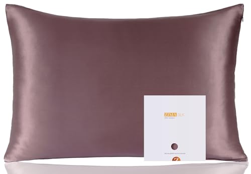 ZIMASILK Federa 100% Seta di gelso per capelli e pelle, Federa per cuscino in seta naturale da 19 momme, entrambi i lati sono realizzati in seta（1 pezzo, Viola, 50x75cm)