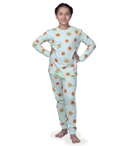 Image of Hestia | H.NSG.N.1 | Kids Girls Nightwear | Sleepwear | Cotton |Trouser Full Sleeves Tshirt | Elastic Waist |Night Dress with Pyjama Tshirts for Girls|All Over Horse Printed |Blue Color 4-6Yrs |Set 1