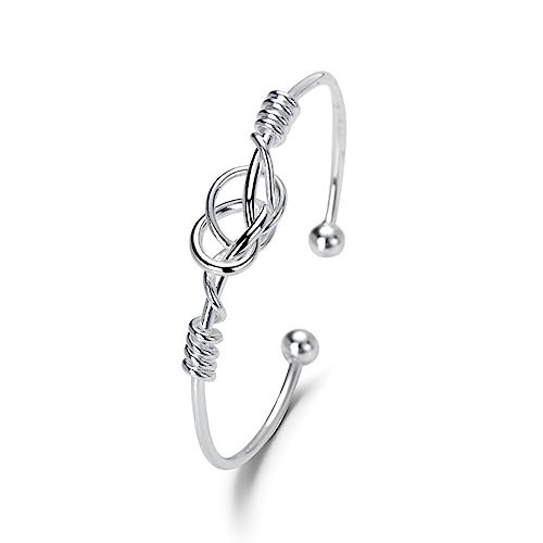Abiotp Sterling Silver Bangle Bracelets for Women 925 silver Cuff Bracelet Adjustable Jewelry Fashion Simple Open Bangles Cuff Jewelry for Women Mom Wife Mothers Day Valentine Gift