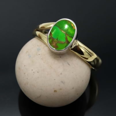 925 Sterling Silver Kamień szlachetny Zielony Miedź Turkusowy Kamień Kamień Pierścionek Mężczyzna Kamień Pierścień Wszystkie rozmiary Ręcznie robiona biżuteria CRG1089BJ_58 (18,5), 58