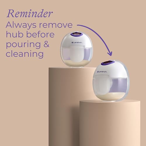 Lansinoh Discreet Duo Wearable Breast Pump, Hands Free Breast Pump, 4 Pumping Modes, 9 Levels Hospital Strength Suction, LED Display, Leak-Resistant Design, 2 Breast Flange Sizes Included: 24mm & 21mm