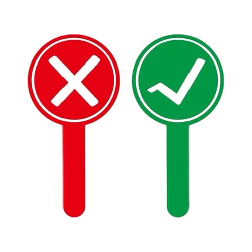 Double Sided Yes No Paddles, Red Green Audience Voting Signs For Classroom And Party, Durable Competition Paddles For Teachers, Students And Judges