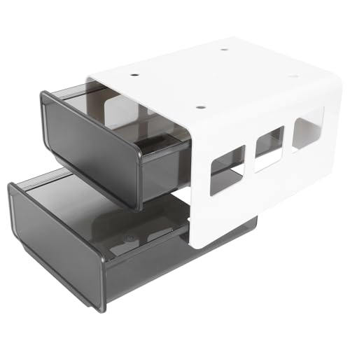 Boîte de rangement adhésive sous bureau en plastique transparent pour espace de travail - 2