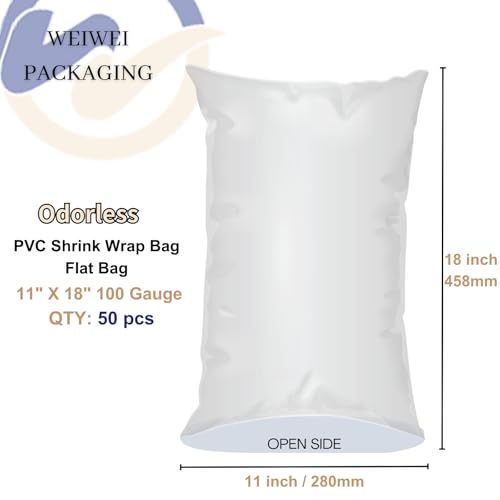 Image of Weiwei - 11 X 18 inch 50PCS Odorless PVC Heat Shrink Wrap Bags