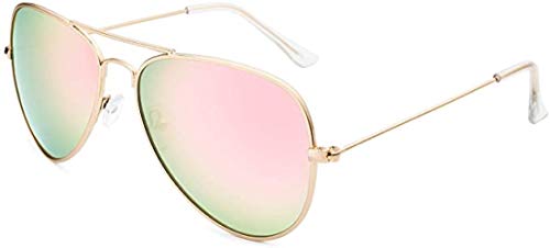 Stylle Classic Aviator Pilot Flat Lens Sunglasses For Men and Women with Protective Bag, 100% UV Protection
