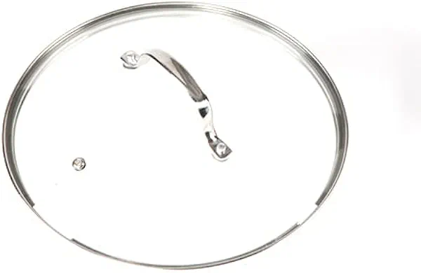 Nuwave 11.5” Tempered Vented Glass Lid, Shatter-Resistant, Oven Safe, Dishwasher Safe, Stainless-Steel Rim and Handle