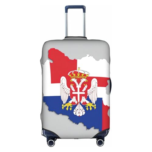 Serbia Flag Map01 Luggage Cover Suitcaseprotector Fits 18-32 Inch Luggage Custom Luggage Cover Personalized Suitcase
