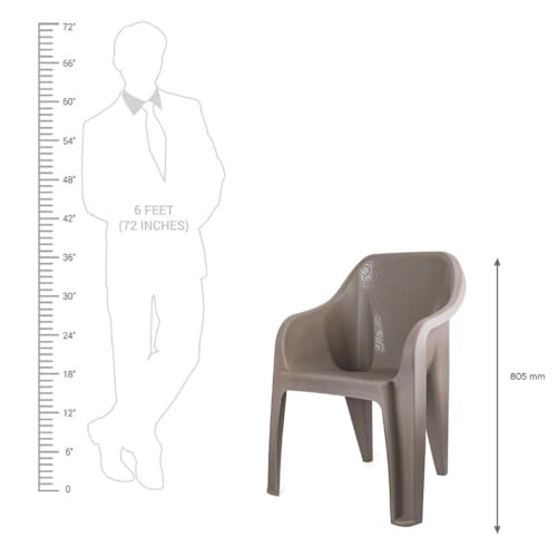 Image of Cello Dynamo Plastic Chair (Set of 4) (Grey) | Strong and Durable | Easy to Clean | Chair for Living Room, Bed Room, Kitchen, Office Room, Outdoor | 3 Years Warranty