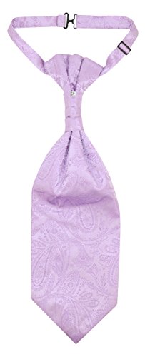 Image of Vesuvio Napoli PreTied ASCOT Solid PAISLEY Color Cravat Men's Neck Tie 21 Colors