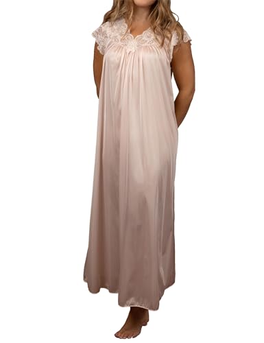 Shadowline Women’s Long Lace Nightgown 53” Length Gown Elegant Sleepwear2