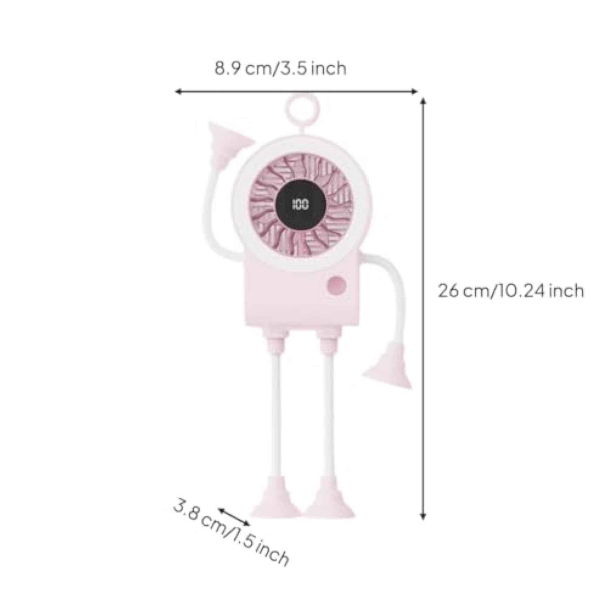 Compact Mini Fan with Suction Cups for Office Workers, Alien Design
