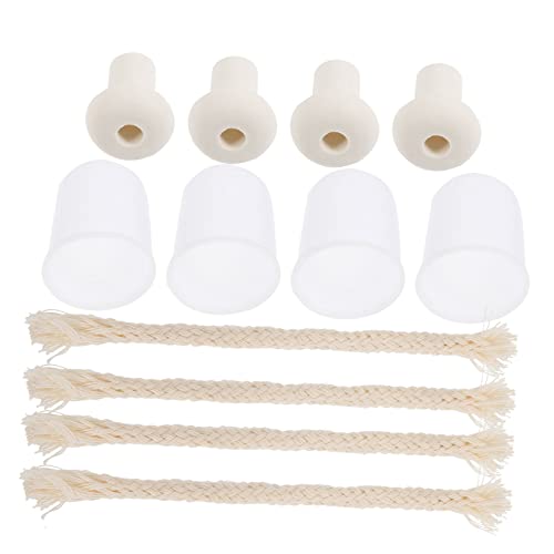 PRETYZOOM 18Pcs Alcohol Burner Lamp Wick Kit with Ceramic Holders and Plastic Caps for Stable Burning Includes Ceramic Wicks and Caps for Chemistry Experiments and Practical Use