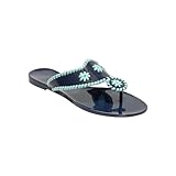 Jack Rogers Women's Jacks Jelly Sandal, Midnight/Turquoise, 9