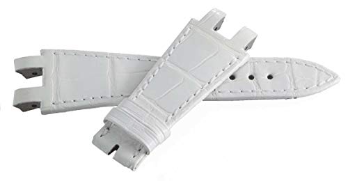 Ulysse Nardin 17mm to 23mm White Leather Watch Band Strap