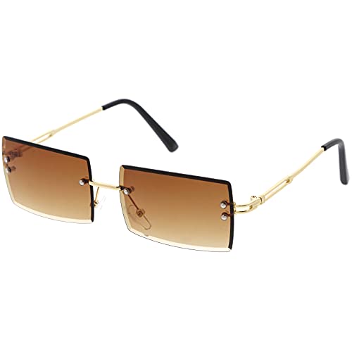 Image of zeroUV - Luxe 90s Inspired Full Rimless Metal Accent Medium Square Sunglasses 57mm