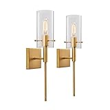 KAWOTI Modern Indoor Wall Sconce Lighting Set of 2 Antique Brass Sconces Wall Decor Set of 2 Interio
