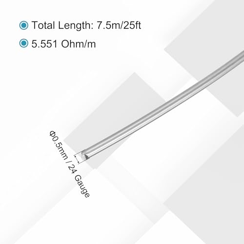 QUARKZMAN 2 Stück 24 Gauge Nichrome Heizdraht 0.5mm x 7.5m Cr20Ni80 Schneidedraht Widerstandsdraht Hochtemperatur für Reparatur von Elektronischen Komponenten Chemie Technik Heizelemente