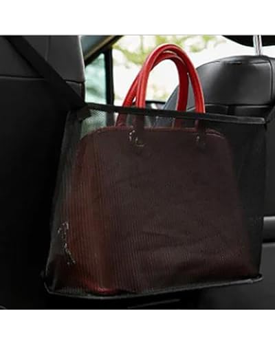 Sac de rangement pour sac en filet élastique rouge : fixations entre sièges auto