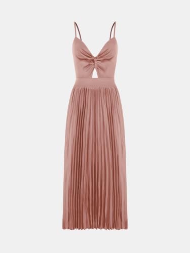 Image of CUPSHE Midi Dress for Women 2026 Party Spaghetti Straps Sleeveless Pleated Cutout Formal Dress