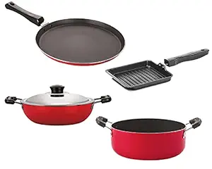 Nirlon nonstick Aluminium Utensils Set of 4 Pieces for Kitchen (FT13_DKD(B)_SGP_CS24)