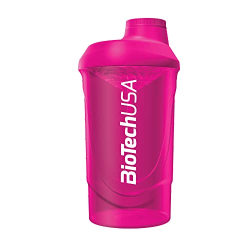 BioTechUSA Wave Shaker | Shakerflasche | 100% auslaufsicher | Verbessertes Mischen | Langlebig & sicher | Einfach zu benutzen & zu reinigen, 600 ml, Magenta